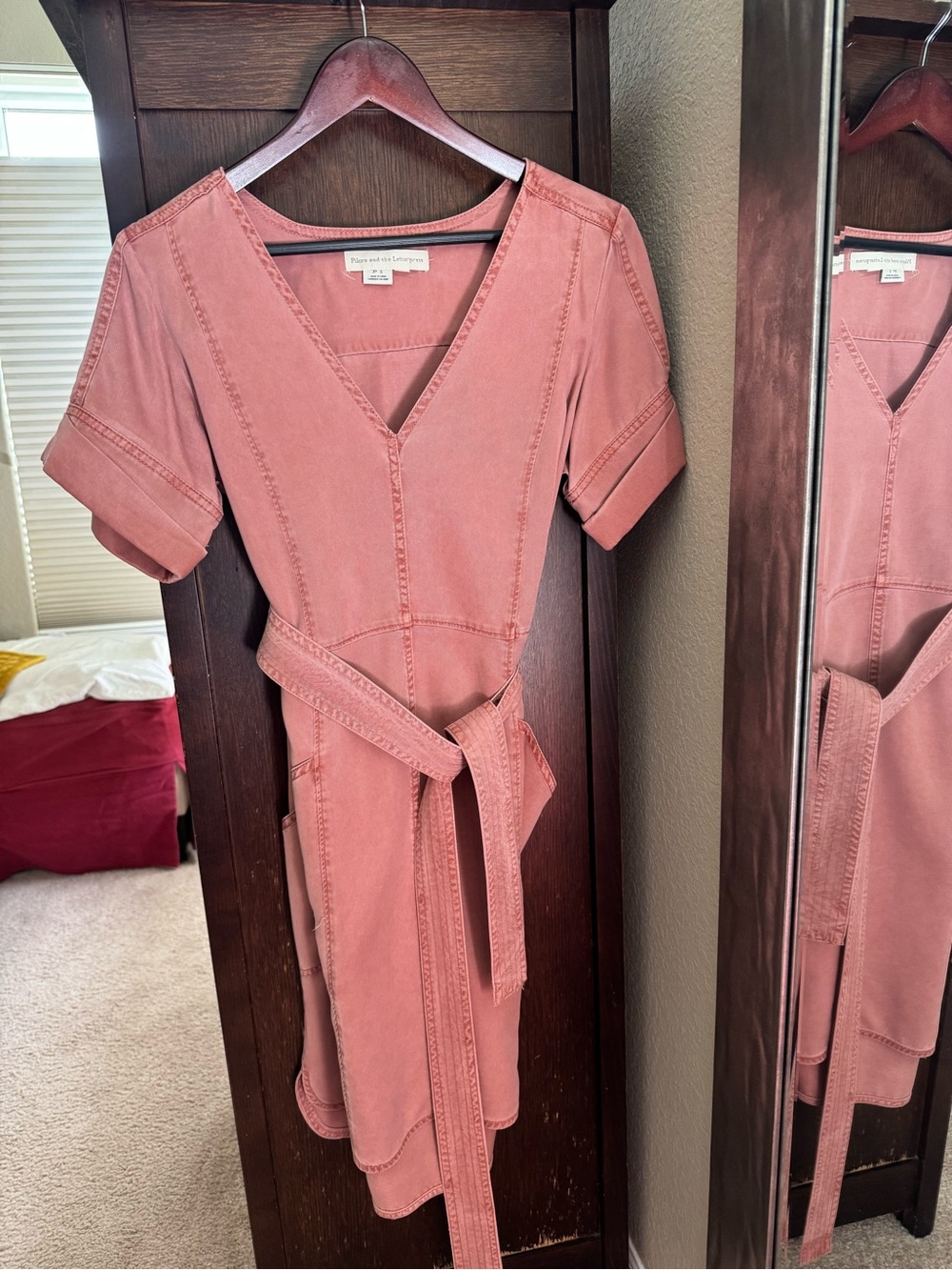 Pilcro and the Letterpress Washed Rose Wrap Midi Dress